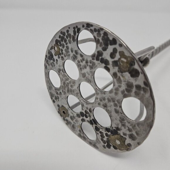 Vintage Hand Hammered Pewter Lucite Potato Masher Kitchen Utensil Artisan Craft - Picture 5 of 6
